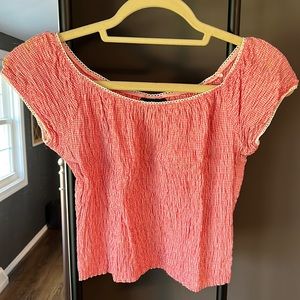 Red and white check crop top